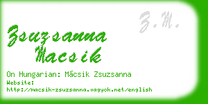 zsuzsanna macsik business card