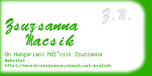 zsuzsanna macsik business card